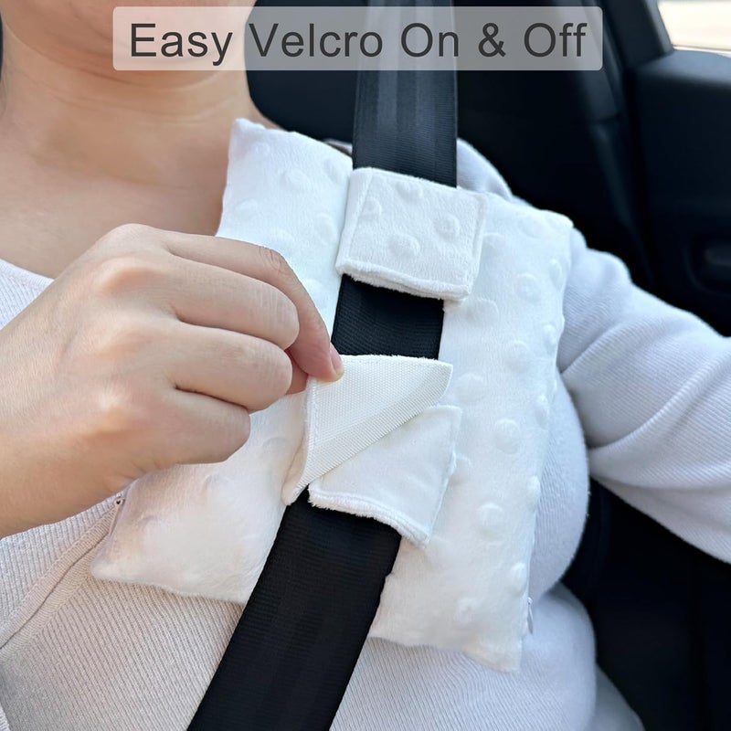 HapiPoppy Port Pillows Chemo Port Pillow for Seatbelt Pacemaker Chest Protector Chemo Patients Cancer Open-Heart Incision Recovery Post Surgery Support Cushion Gifts Women Minky Dot White - Image 2